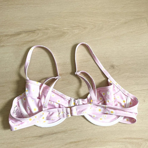 Koana Nova Swimsuit SET Underwire Bra High Cut Bottoms Pink Daisy  Size L/M - Picture 8 of 13